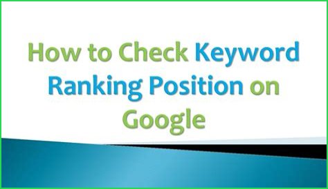 Check Your Keyword Position On Google: Free And Accurate Results